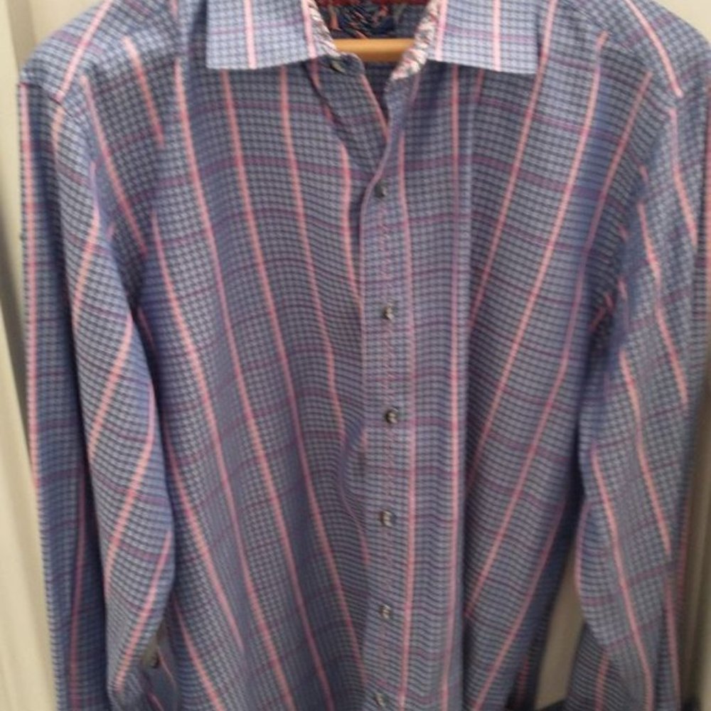 Robert Graham Men's Geometric Classic Fit 100% Cotton Size Large Casual Shirt
